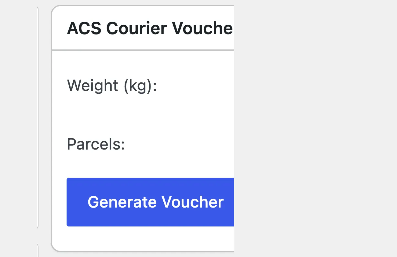 Το κουτί έκδοσης voucher της ACS μέσα στην παραγγελία